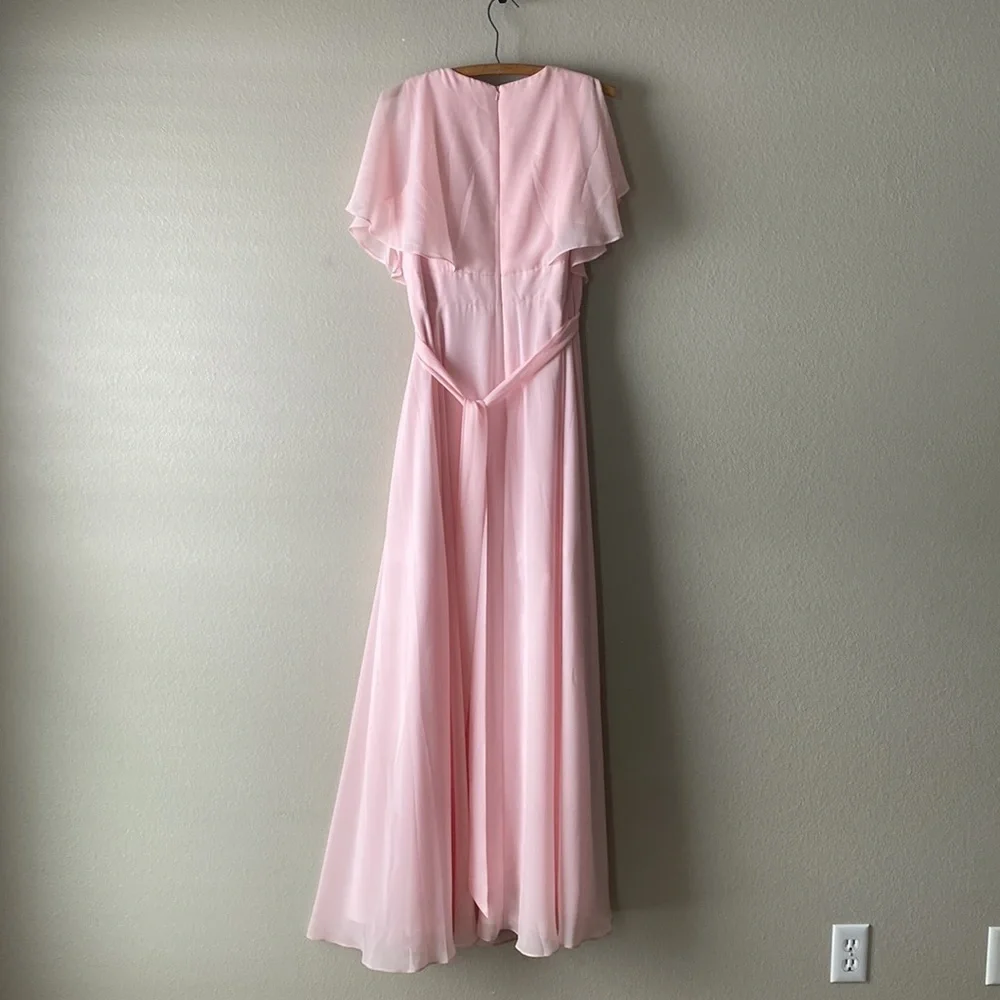 JJ’s House A-Line V-neck Floor-Length Chiffon Bridesmaid Dress - Picture 10 of 13